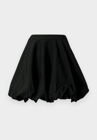 Μαύρη φούστα τύπου skater με εφαρμοστή μέση και φαρδιά, αέρινη γραμμή. Κατασκευασμένη από ελαφρύ υλικό, με ομαλή υφή και ρέουσα σχεδίαση.