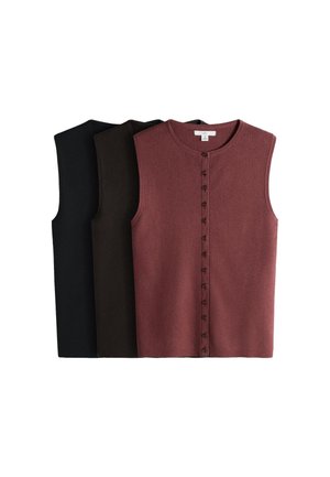 THE SET, 3 PACK - Chaleco - black chocolate brown brick red