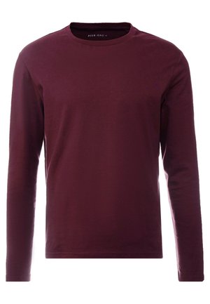 Pier One PI-YT-BAS0-0122 LONG SLEEVE TEE / 802 - BLACK - Pitkähihainen paita - bordeaux