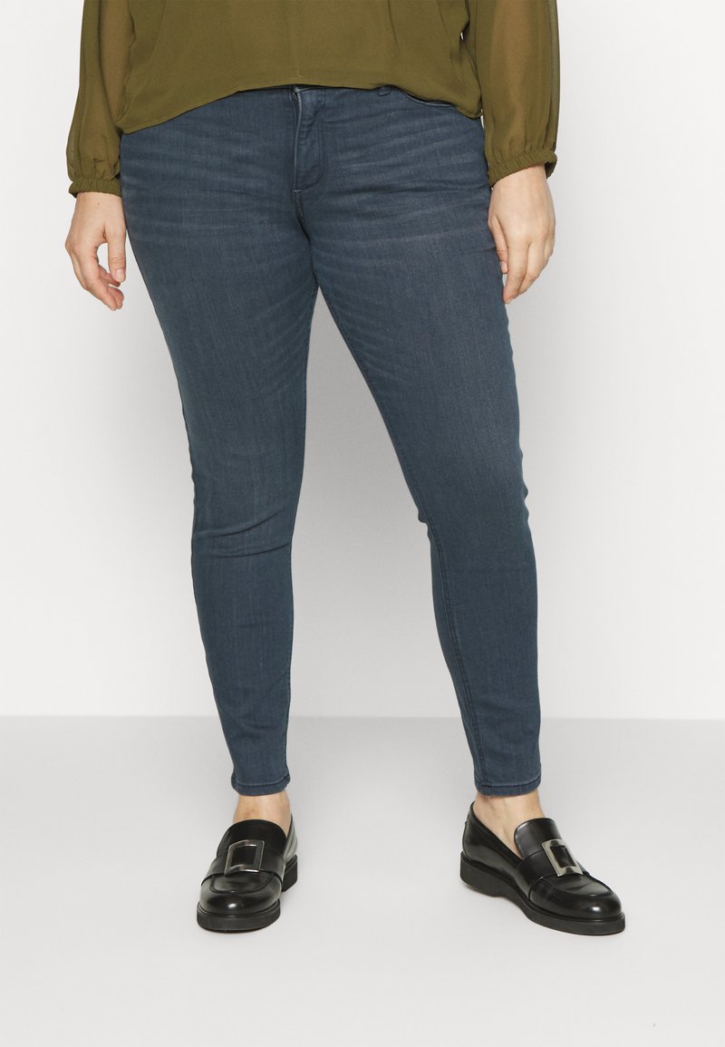 MY TRUE ME TOM TAILOR SKINNY WITH WASH EFFECTS - Calças de ganga de corte skinny - blue grey denim
