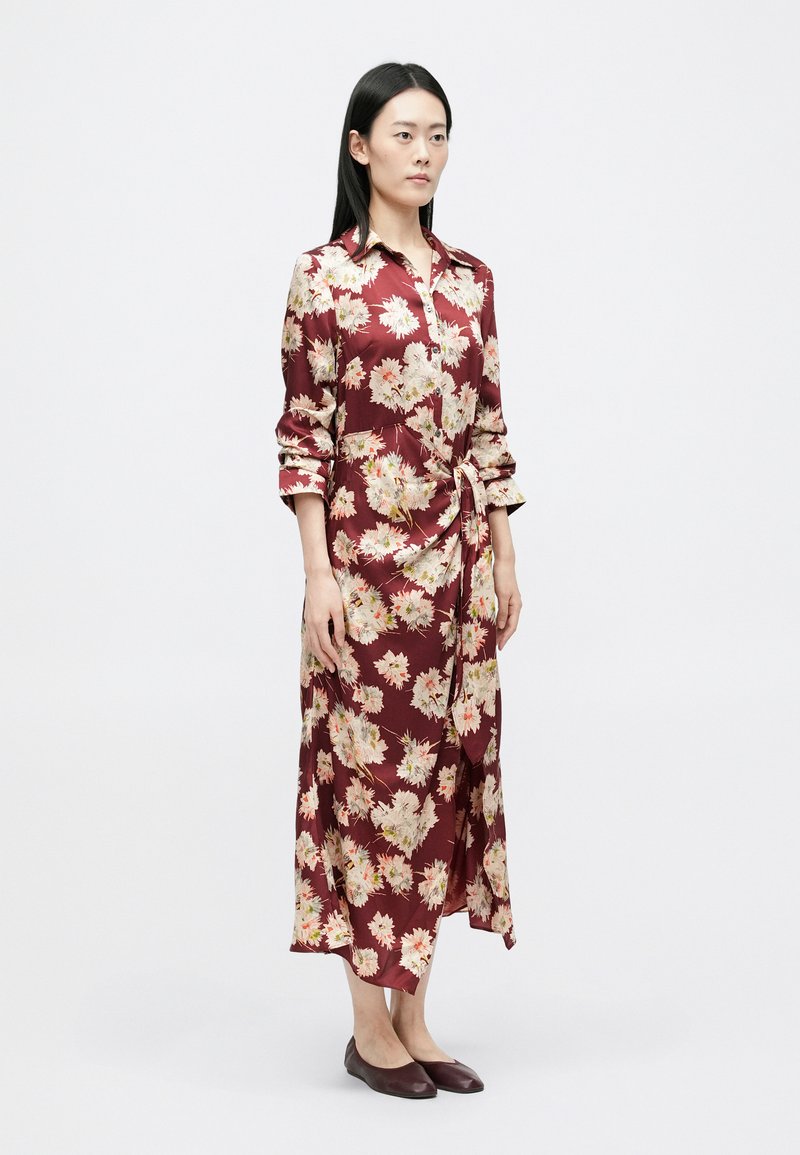jacey silk knotted shirt dress Cinq Sept Jacey Silk Charmeuse Midi Wrap Shirtdress In Warm Mauve