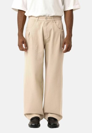 PLEATED BAGGY - Broek - light beige