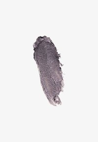 Schimmernder dunkelgrauer Lidschatten-Swatch mit einer strukturierten, leicht ungleichmäßigen Oberfläche auf weißem Hintergrund.