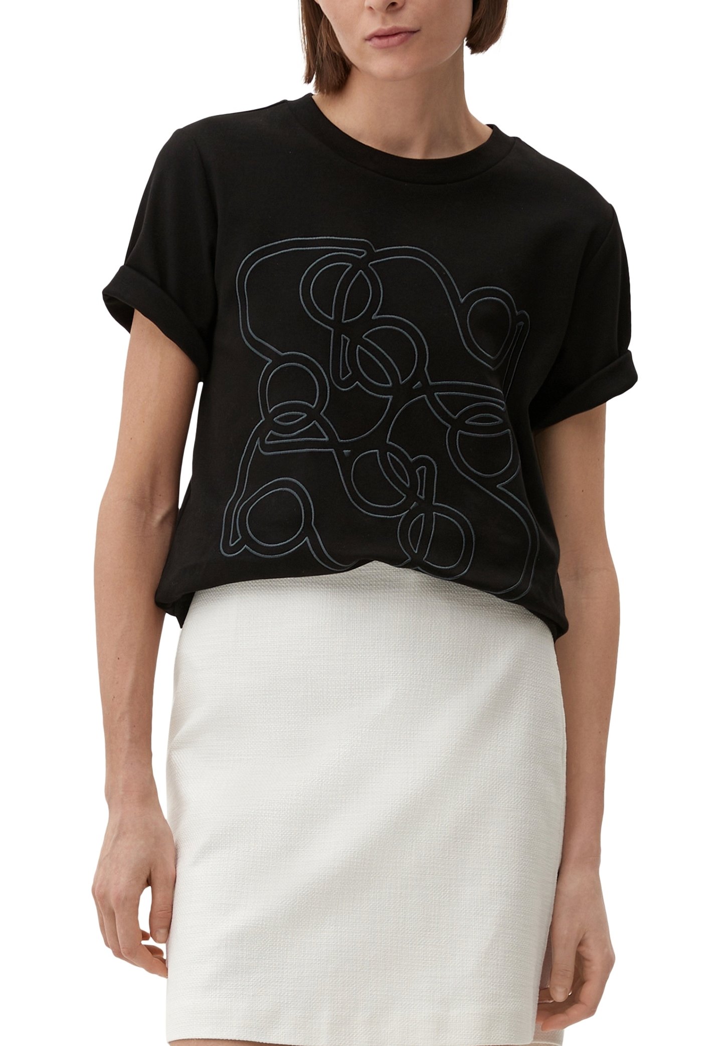 S.Oliver BLACK LABEL T-shirt Donna Con Paillettes – Modello 2157278, Colore 99, Taglia 40, Glamour Quotidiano
