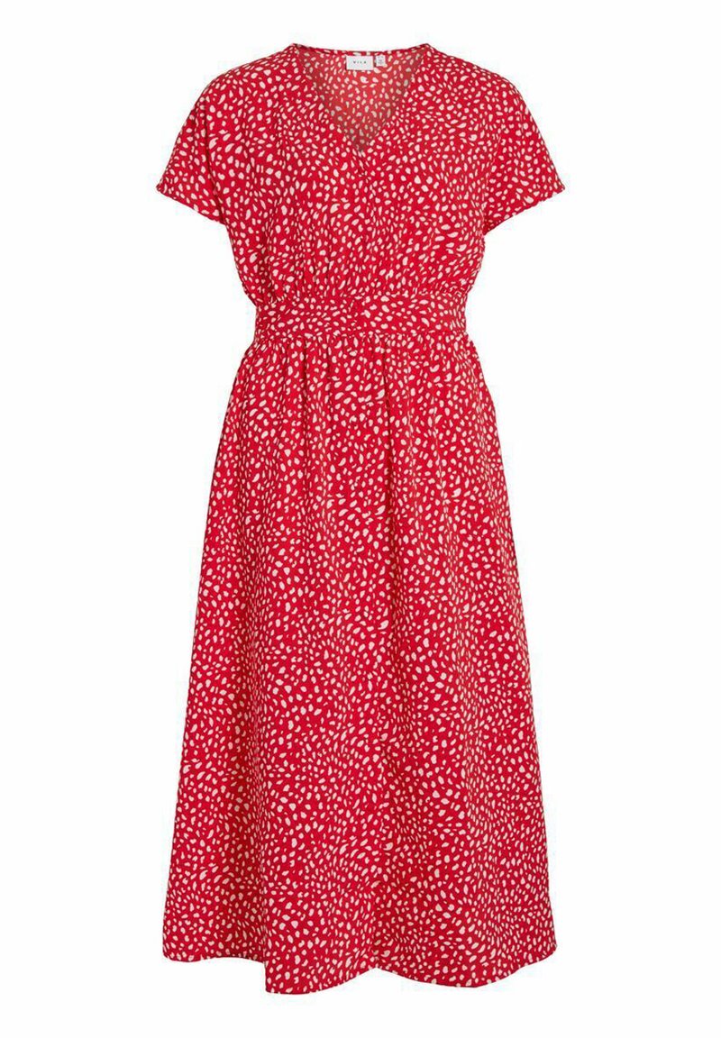 Vila Blousejurk rood gemêleerd Vila Blousejurk rood gemêleerd