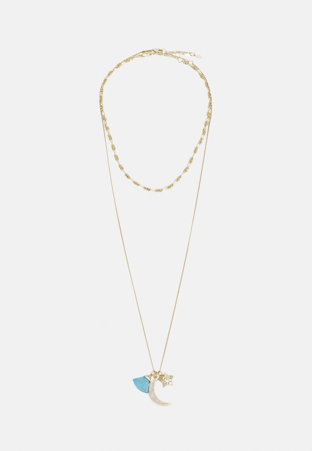 MOON CHARM CLUSTER LAYER NECKLACE 2 PACK - Halsband - gold-coloured