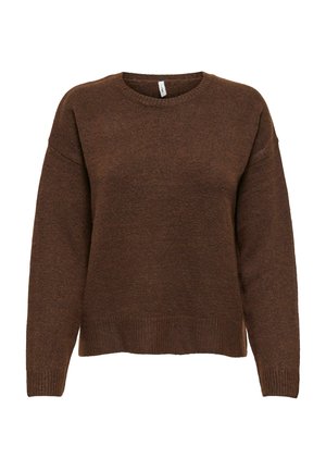 ONLY, ONLOLIVIA LS O-NECK CC KNT - Strickpullover - chocolate martini
