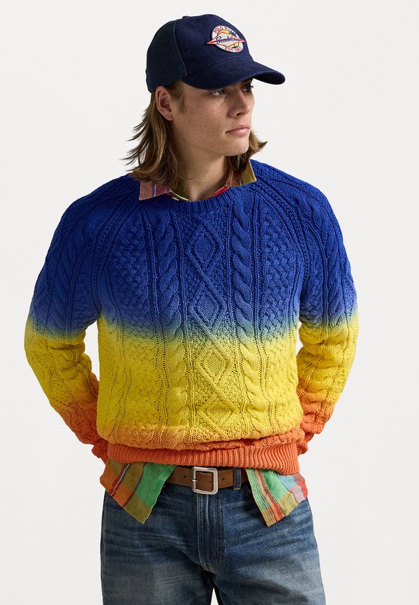 DIP DYED ARAN KNIT COTTON SWEATER - Jumper - dip dye multi