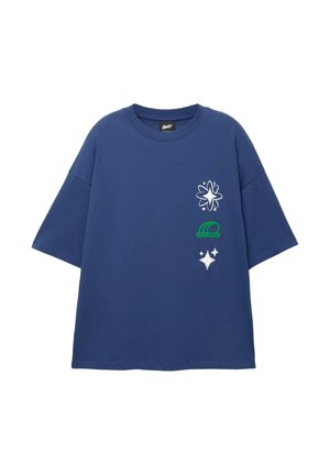 PULL&BEAR Majica kratkih rukava s printom - dark blue
