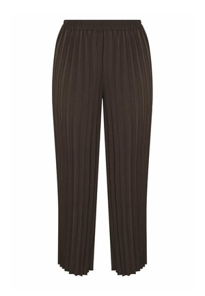 Yours Clothing, PLUS SIZE WIDE LEG TROUSERS. - Pantalones - chocolate