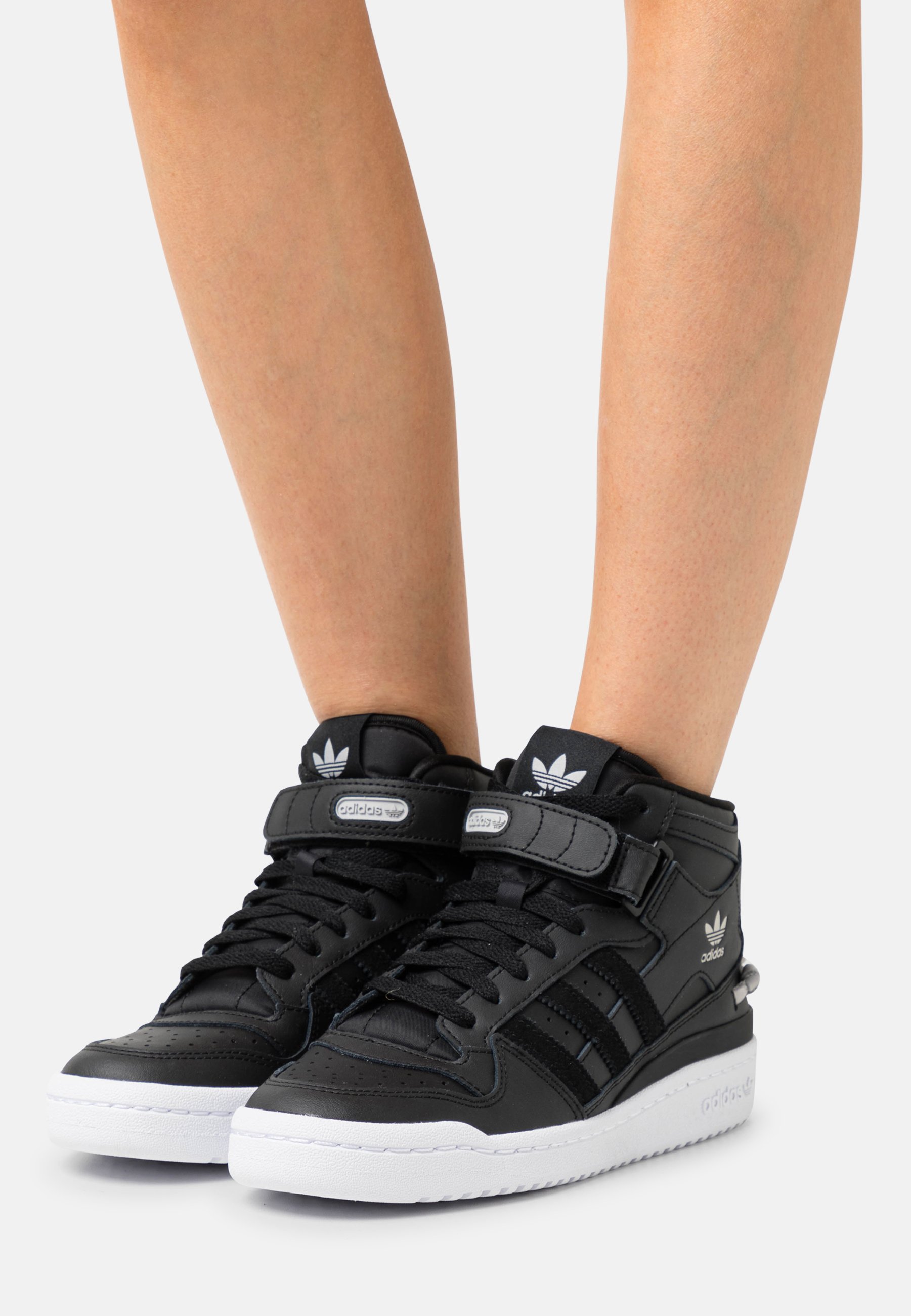 adidas Originals FORUM MID - Baskets montantes - core black/footwear  white/acid orange/noir - ZALANDO.CH