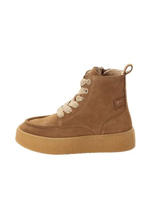 Tamaris, STIEFELETTE - Enkellaarsjes met plateauzool - beige