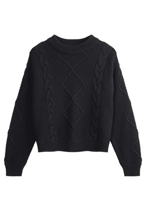 MELA, DAMEN ZOPFMUSTER STRICKPULLOVER SAMAIRA - Trui - schwarz