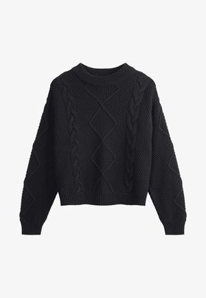 MELA, DAMEN ZOPFMUSTER STRICKPULLOVER SAMAIRA - Trui - schwarz