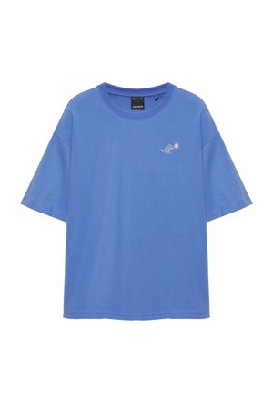 PULL&BEAR, RELAXED FIT WITH EMBOSSED GRAPHIC - T-SHIRT - T-shirt imprimé - dark blue