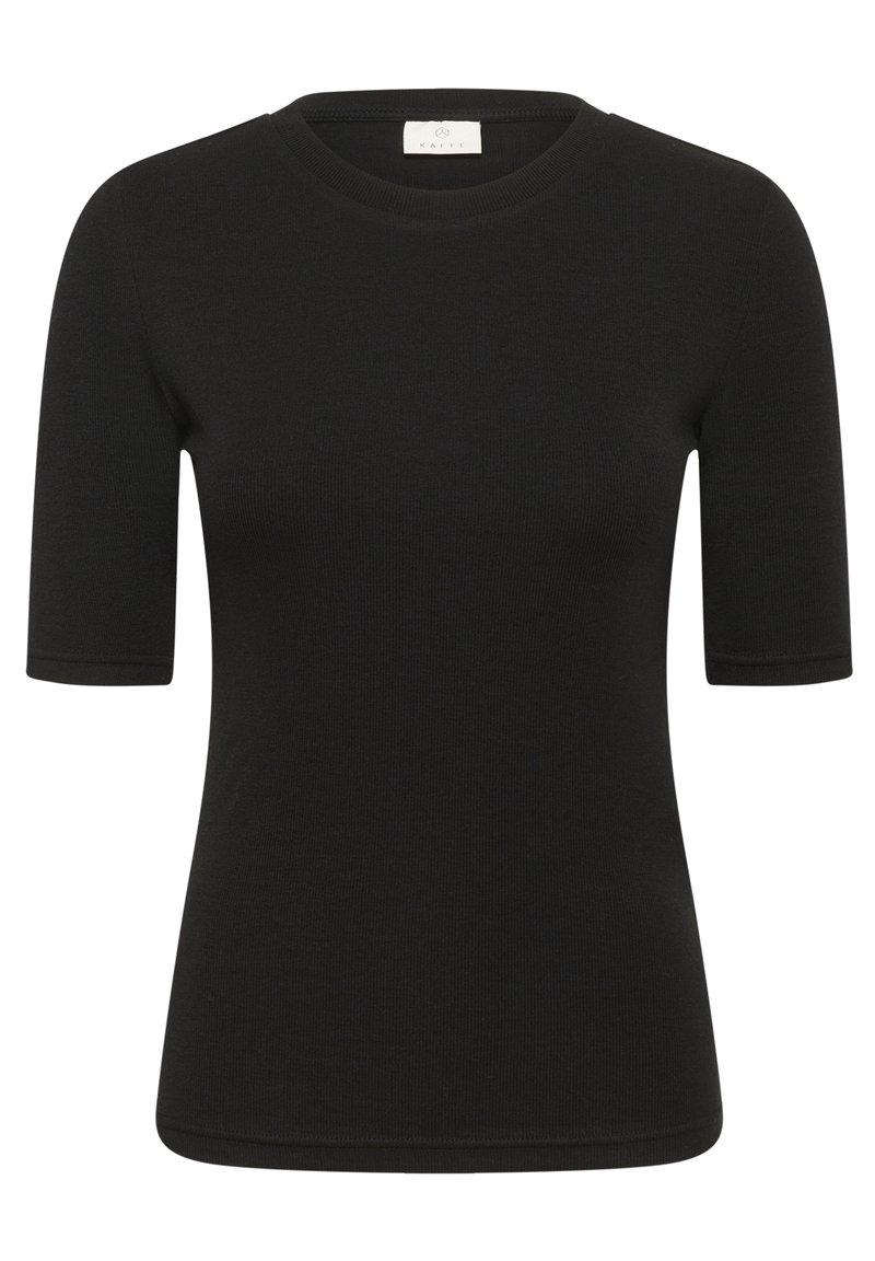 Kaffe Pamata T-krekls - black deep/plankumaini melns - Zalando.lv