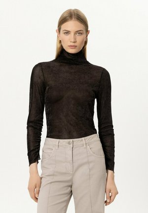 Luisa Cerano, LUISA CERANO SAMT-TURTLENECK-SHIRT - Long sleeved top - truffle