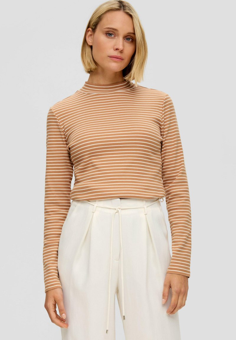 s.Oliver BLACK LABEL AUS STRETCH - Langarmshirt - beige