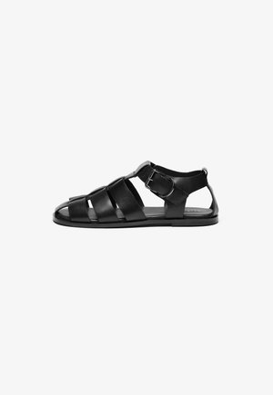 LEATHER - Sandals - black
