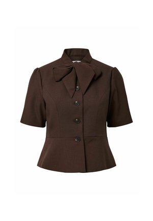 YAS, BLAZER YASRIU 2/4 SCARF - Blazer - coffee bean