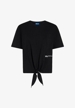Karl Lagerfeld Jeans, KLJ REGULAR TIED TEE - T-shirts print - black