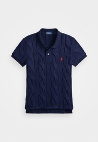 CABLE KNIT COTTON POLO SHIRT - Polo - newport navy