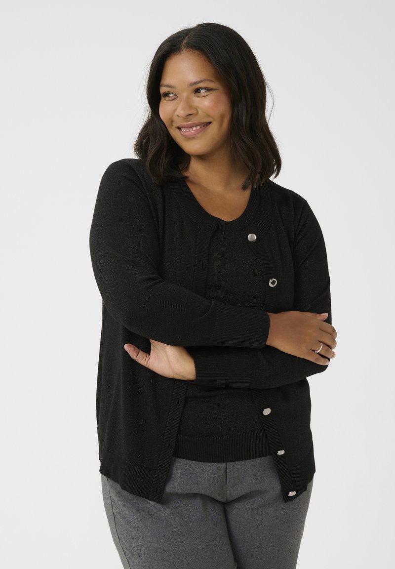 Kaffe Curve REGITTA - Strickjacke - black metallic