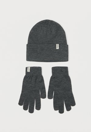 JACCOOPER BEANIE AND GLOVES SET - Σκούφος - dark grey melange