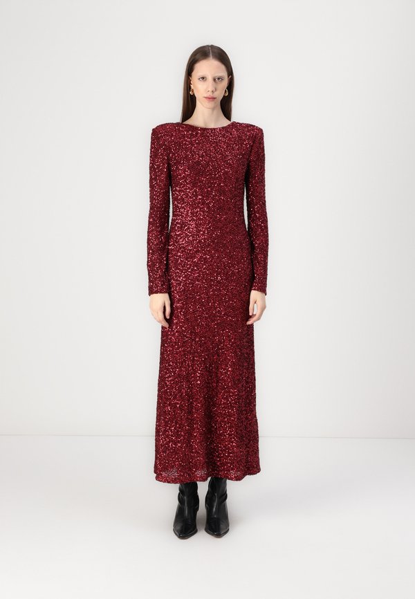 SEQUINS DRESS - Ballkleid - tawny port