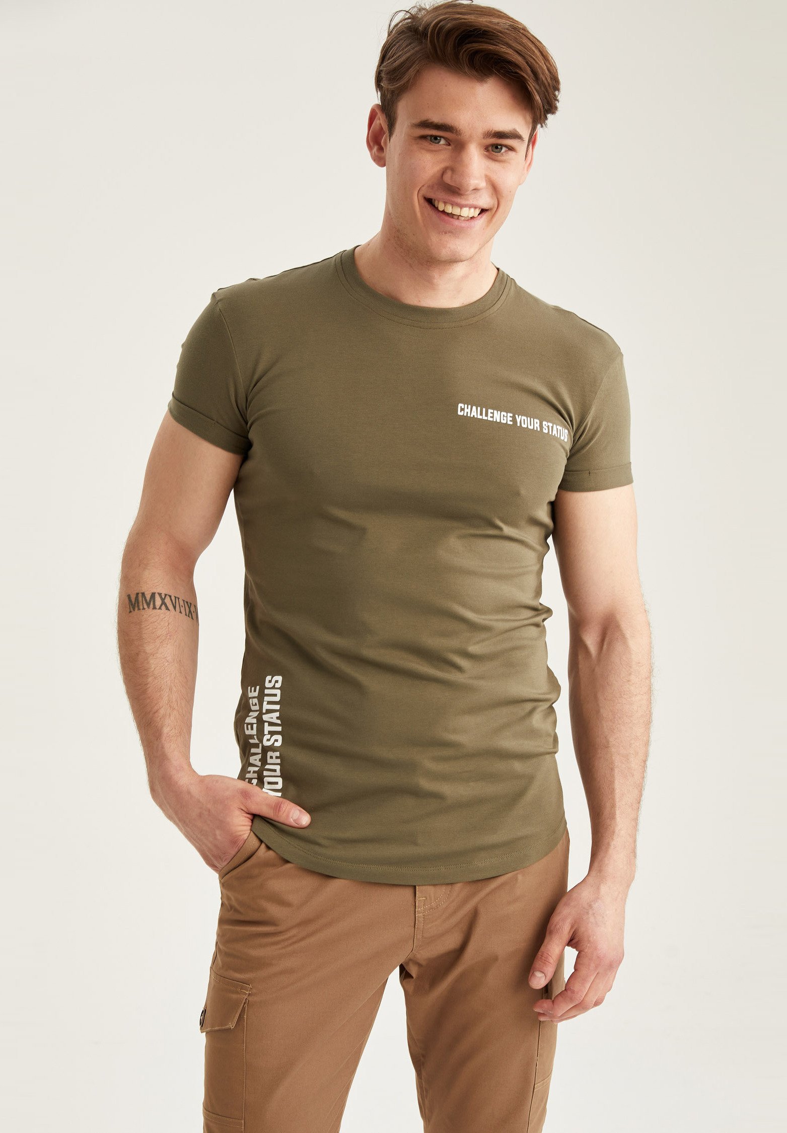 T-Shirt print - khaki - Zalando 