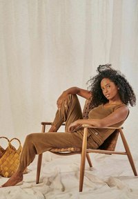 YOU LOOK PERFECT BELLA - MERINO WOOL LOUNGEWEAR - Nachtwäsche Hose - cognac