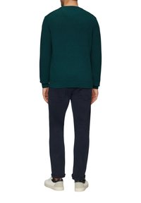 s.Oliver MIT LOGO-STICKEREI - Strickpullover - petrol