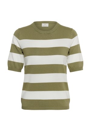 Kaffe, KALIZZA STRIPED - T-shirt imprimé - aloe chalk wide stripe