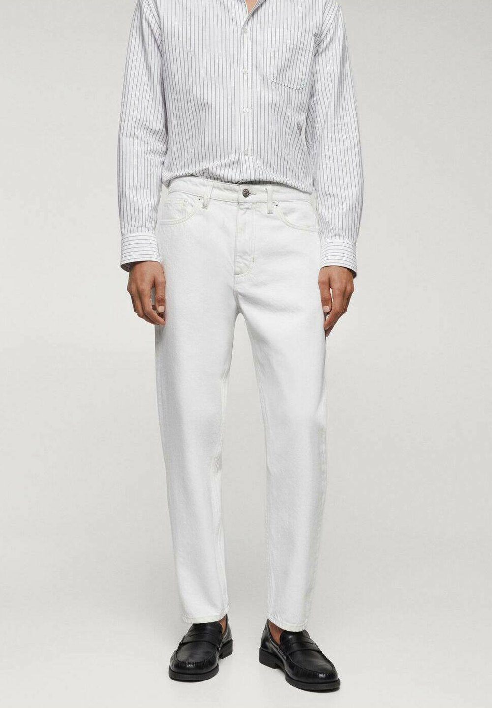 Mango BEN TAPERED FIT Vaqueros rectos off-white/crema