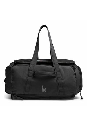 Borsa da viaggio rettangolare nera con doppio manico, tasca anteriore con cerniera e logo "GOT BAG" centrato sul pannello frontale.