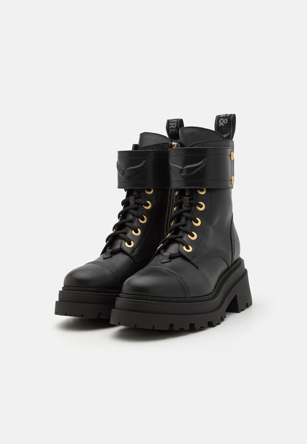 JOE RIDE SEMY SHINY - Lace-up ankle boots - noir4