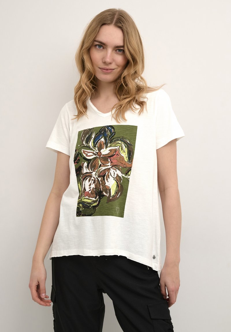 New Tag organic White green print pant ::: /xl main image 1