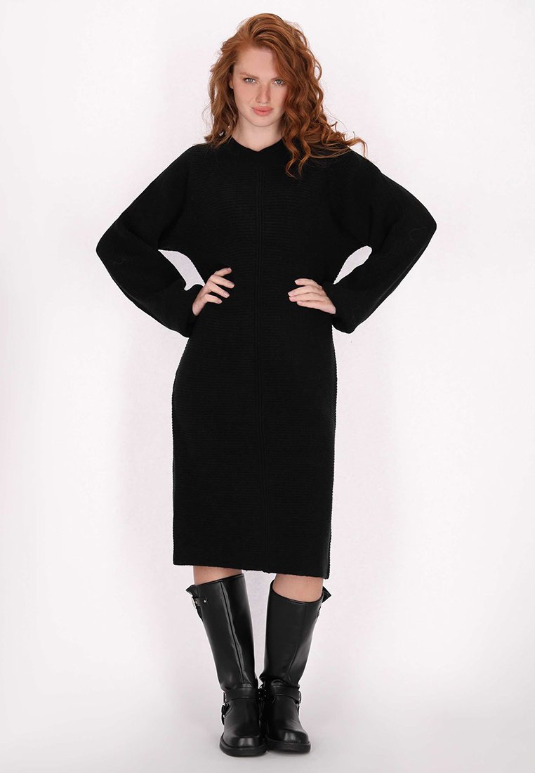 dreimaster Gebreide jurk zwart dreimaster Gebreide jurk zwart