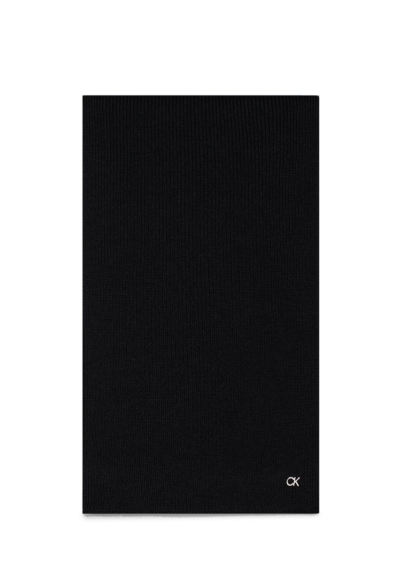Beanie negru din tricot cu o textură ribbed și un mic logo alb în partea de jos. Prezintă o potrivire strânsă și un design simplu, minimalist.