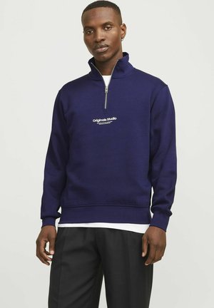 Jack & Jones JORVESTERBRO QUARTER ZIP - Pusa - ocean cavern
