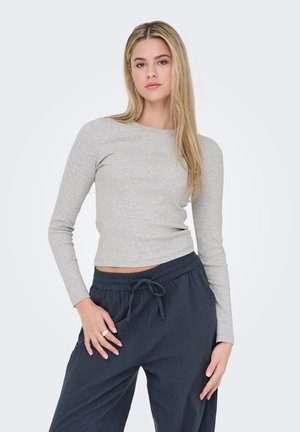 ONLVAL LIFE L/S O-NECK - Camiseta de manga larga - light grey melange