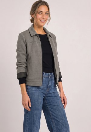 Street One, JACKET WITH A SHIRT COLLAR AND A PATTERN - Veste mi-saison - black
