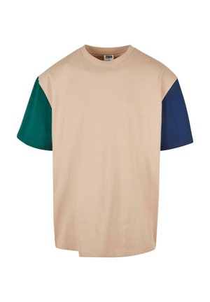 Urban Classics OVERSIZED COLORBLOCK - Print T-shirt - unionbeige