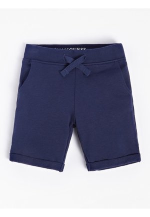 Marineblaue Shorts für Kleinkinder mit elastischem Bund, verstellbarem Kordelzug, Seitentaschen und umgeschlagenen Säumen.