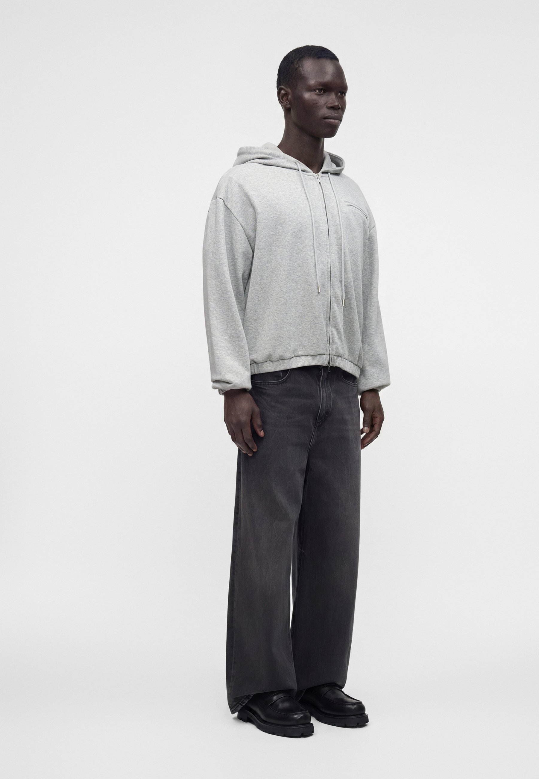 トップス ennoy TEP HOODIE SWEATPANT SETUP GRAY L Essential Collective CROPPED ZIP UP HOODIES - Zip-up sweatshirt