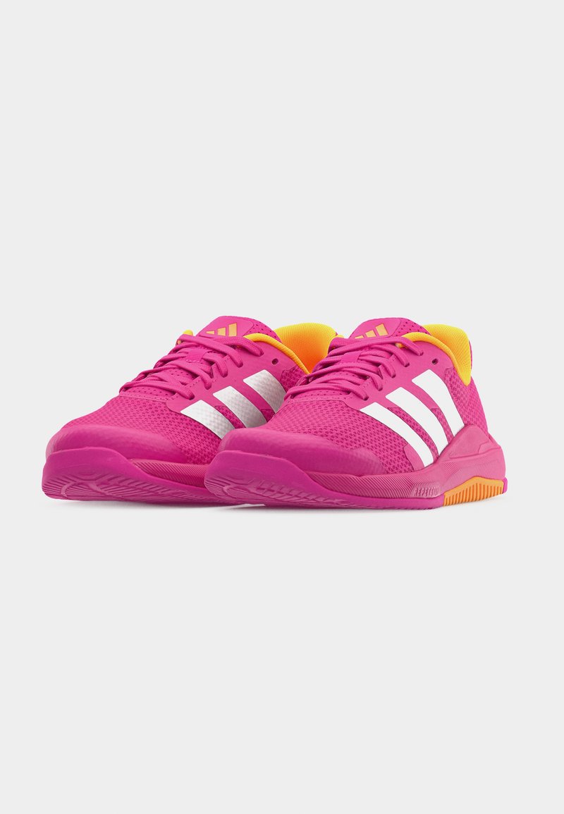 adidas Performance DS BASE - Training shoe - semi lucid  fuchsia/silver-coloured metallic/lucid tangerine/pink - Zalando.ie