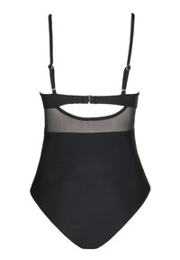 Cupshe MIT V-AUSSCHNITT FÜR EINGEWICKELTER-MIT BAUCHKONTROLLE UND VERSTELLBAREN SPAGHETTITRÄGERN - Traje de baño - schwarz