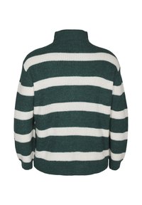 Zizzi FLASH MIT HOHEM KRAGEN UND REISSVERSCHLUSS - Džemperis - sea m mel stripe