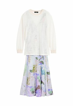 Desigual, PRINTED LONG-SLEEVE DRESS SET - Trui - white