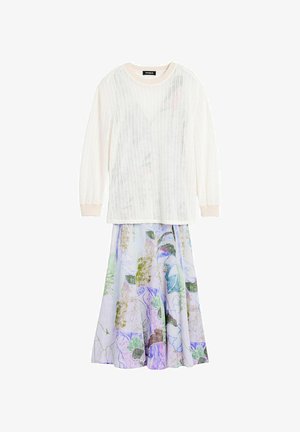 Desigual, PRINTED LONG-SLEEVE DRESS SET - Trui - white